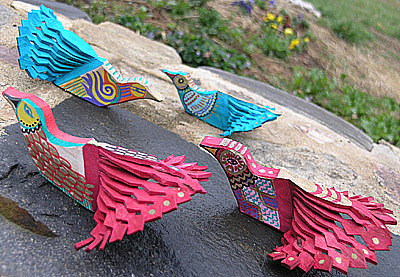 Fan-Carved Bird Ornament - small